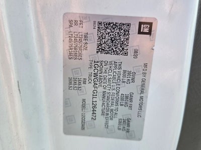 2020 Chevrolet Express 2500 Work Van Cargo