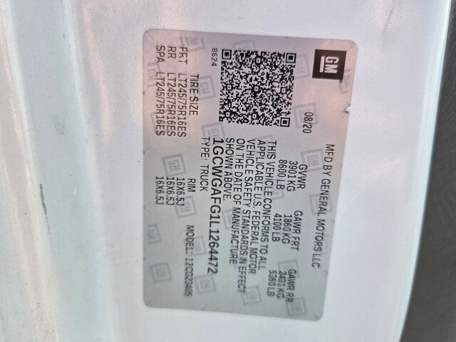 2020 Chevrolet Express 2500 Work Van Cargo