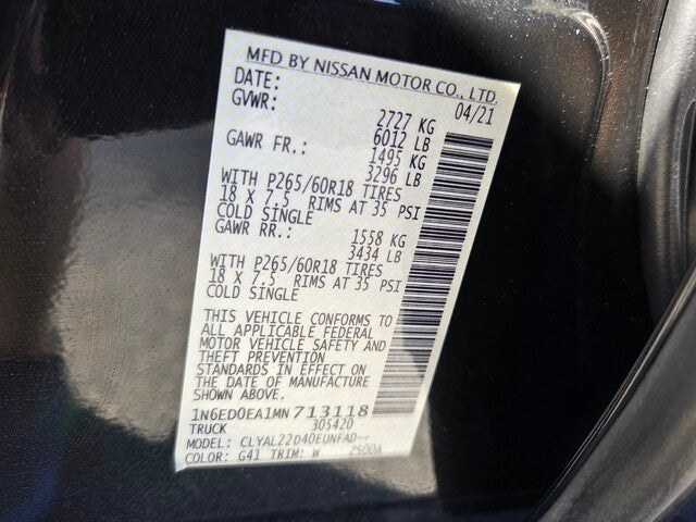 2021 Nissan Frontier SV