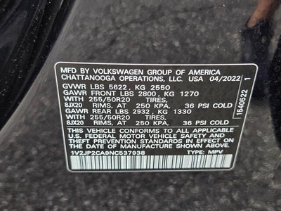 2022 Volkswagen Atlas 2.0T SE w/Technology