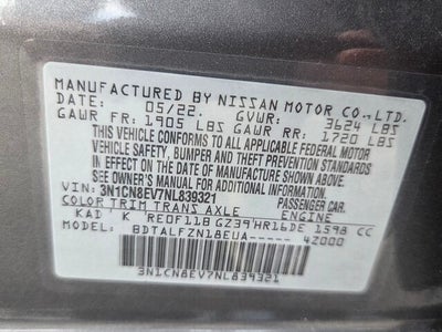 2022 Nissan Versa 1.6 SV