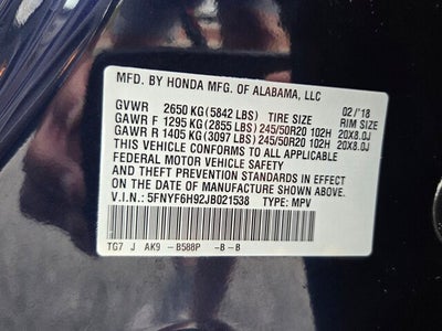 2018 Honda Pilot Touring